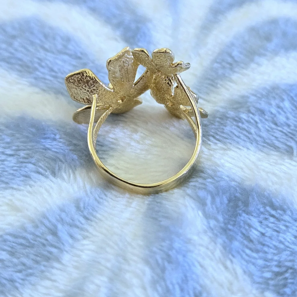 Mia Fiore Textured Gold💛 Triple3️⃣ Blossom🌸 Ring💍 - NWT - Picture 13 of 16